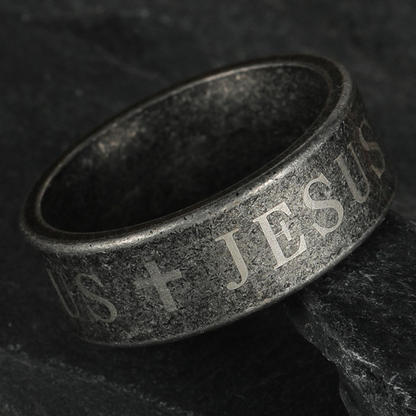 Amen Artisan Jesus Titanium Steel Ring | Amen Artisan
