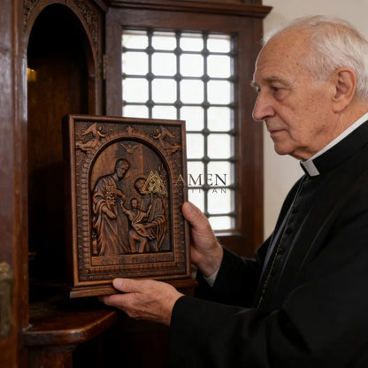 Holy Family Wood Carving