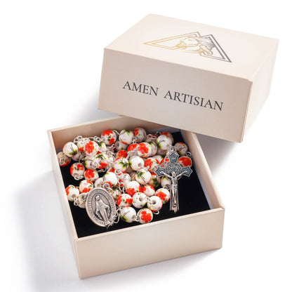 Poppy Ceramic Rosary Amen Artisan