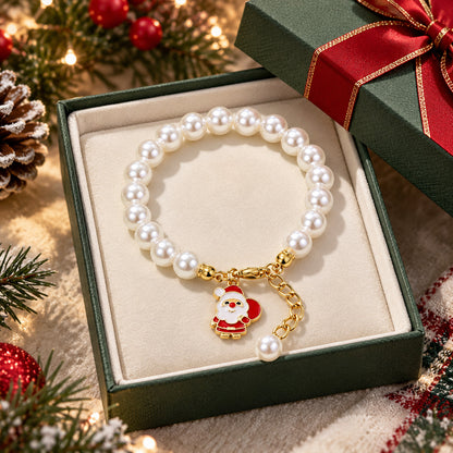 【DEAL TODAY】Christmas Pearl-Style Charm Bracelet