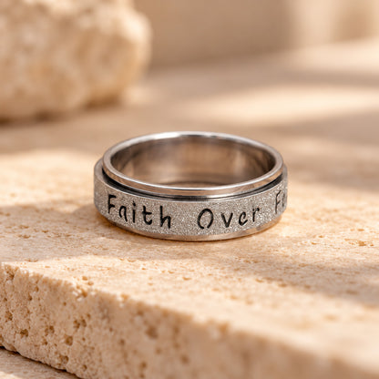 Faith Over Fear Spinner Ring – Turn to Faith, Not Fear