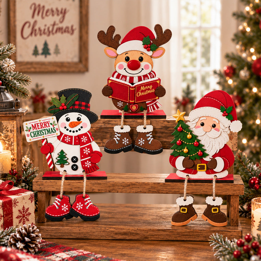 The Merry Christmas Crew — Wooden Shelf Sitters | Amen Artisian