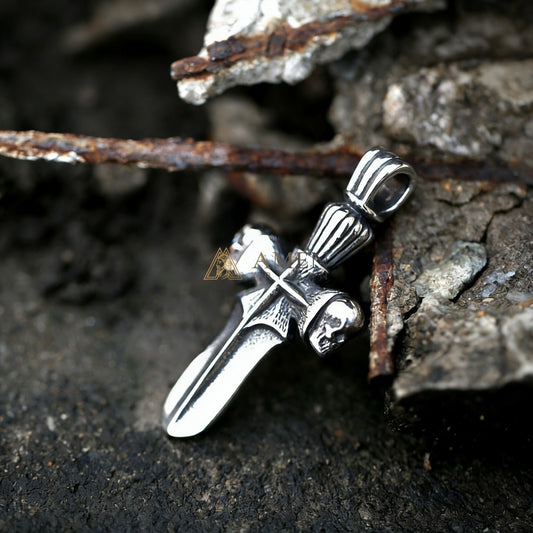 Skull Cross Pendant Necklace Amen Artisan