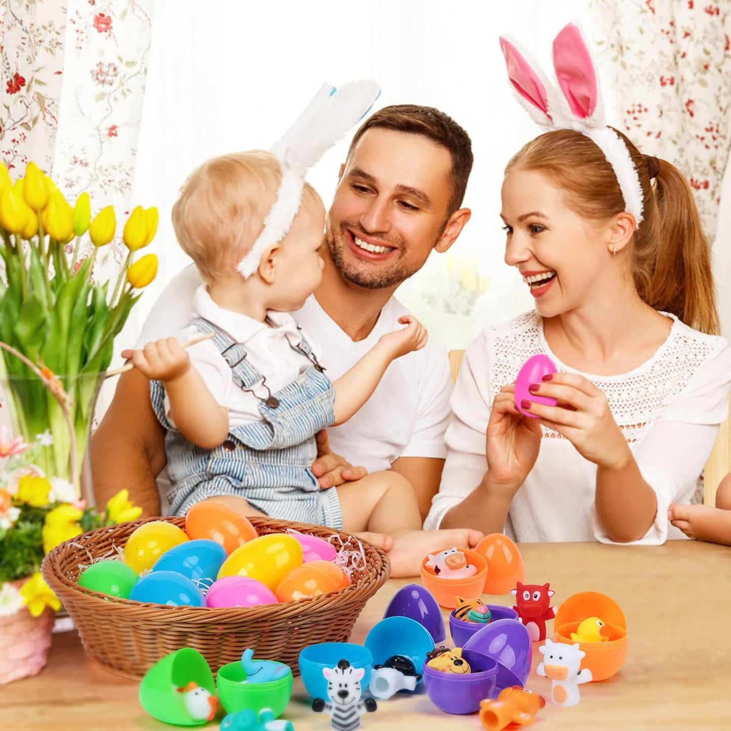 Prefilled Easter Eggs with Animal Finger Puppets Easter Egg Gift Set Amen Artisan