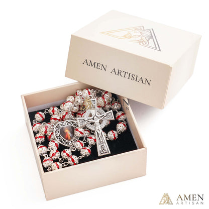 Alloy&Zirconia Bead Crucifix Rosary Amen Artisan