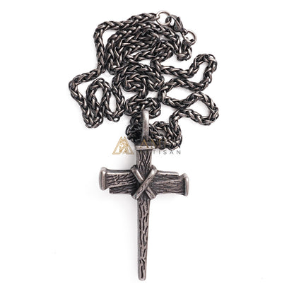 【Deal Today】Heavy Dragon Bone Chain Cross Necklace - Resilience, Faith & Sacred Protection |  Amen Artisan