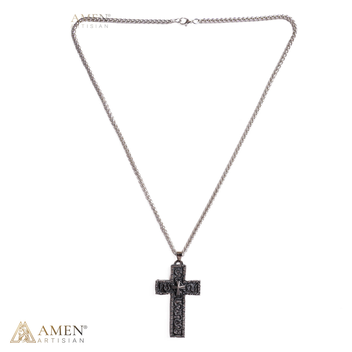 Vintage Hidden Compartment Cross Necklace