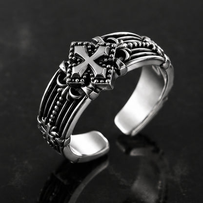 Adjustable Vintage Cross Ring