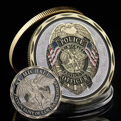 St Michael Challenge Coin - Patron Saint of Law  Enforcement - Amen Artisan