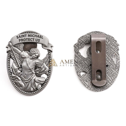 St Michael Medal Car Clip Amen Artisan