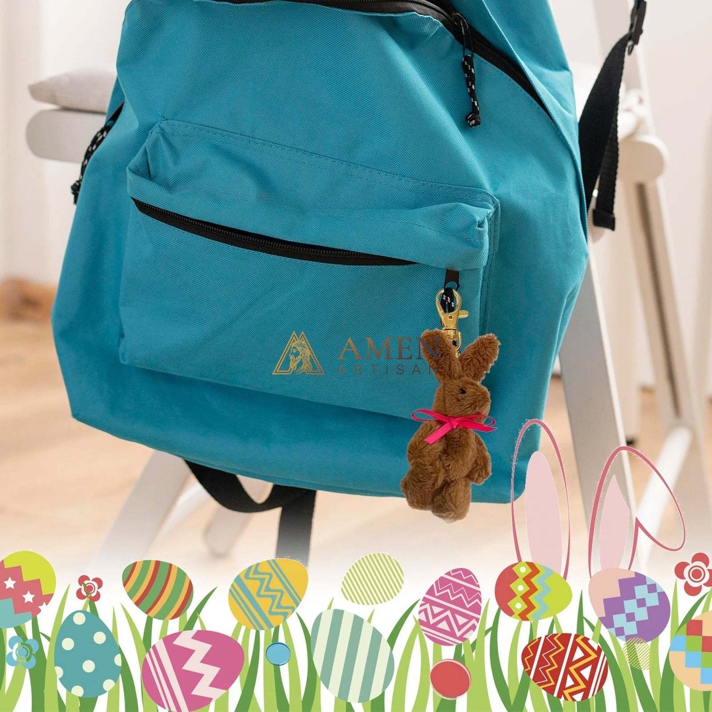 Cuddly Bunny Pocket Hug Charm Amen Artisan