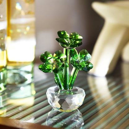 Crystal Four-leaf Clover Figurine Amen Artisan