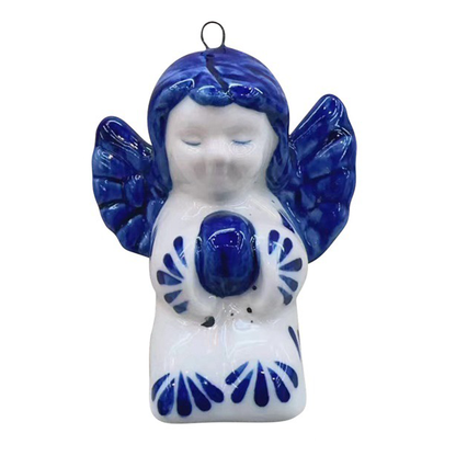Delft Blue Ceramic Tabletop Ornament Amen Artisan