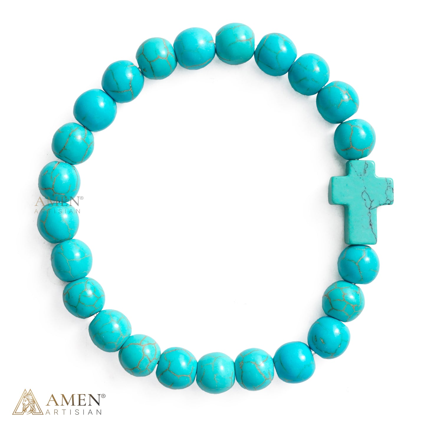 Natural Stone Cross Bracelet