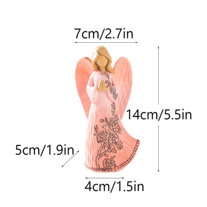 Blessing Angel Statue Ornament Guardian of Hope, Warmhearted Home Accent Amen Artisan