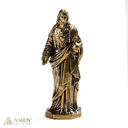 【DEAL TODAY】Handcrafted Solid Brass Guardian Angel Figurine - Protection, Peace & Blessing |  Amen Artisan