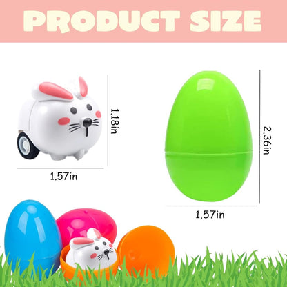 Prefilled Easter Eggs Cute Animal Pull‑Back Cars Hidden Easter Egg Set Amen Artisan