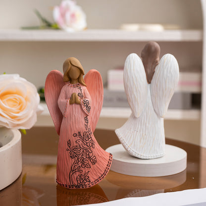 Blessing Angel Statue Ornament Guardian of Hope, Warmhearted Home Accent Amen Artisan