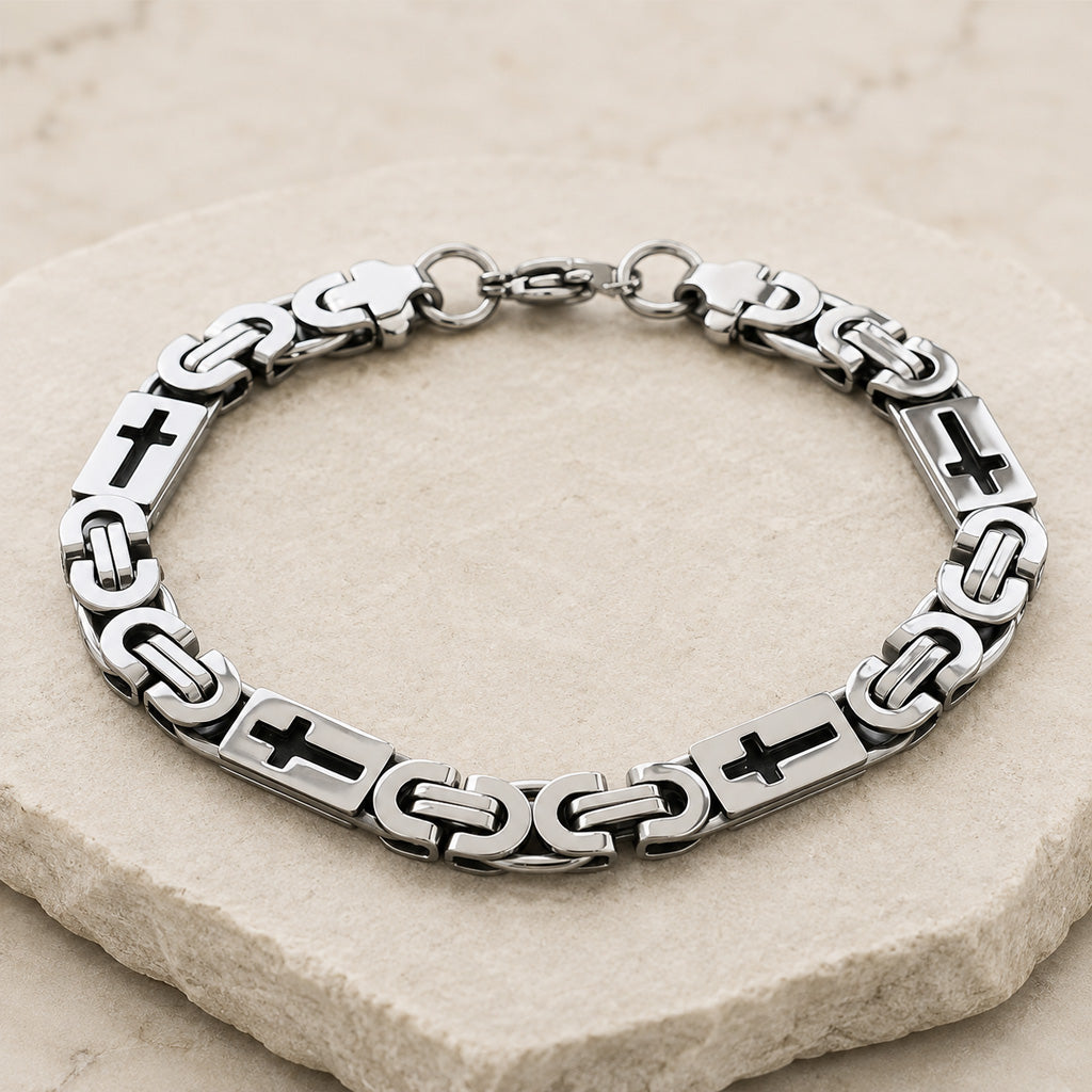 【DEAL TODAY】Two-Tone Cross Link Chain Necklace