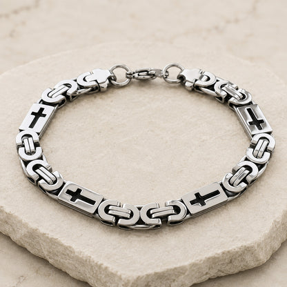 【DEAL TODAY】Two-Tone Cross Link Chain Necklace