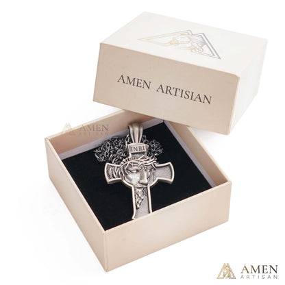 【Deal Today】Jesus Crown of Thorns Cross Pendant with Chain | Amen Artisan