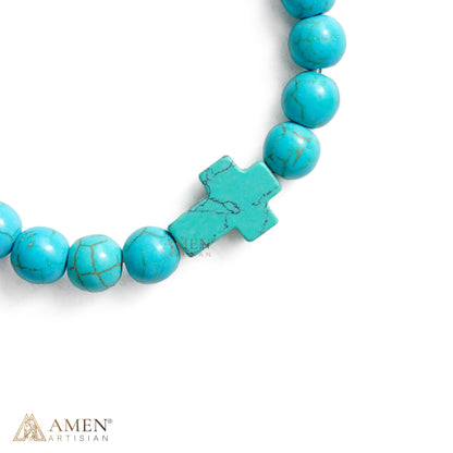 Natural Stone Cross Bracelet