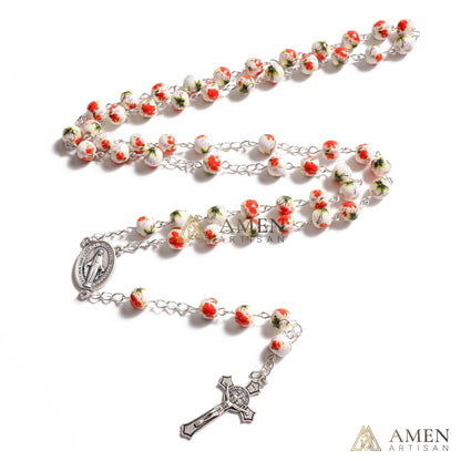 Poppy Ceramic Rosary Amen Artisan