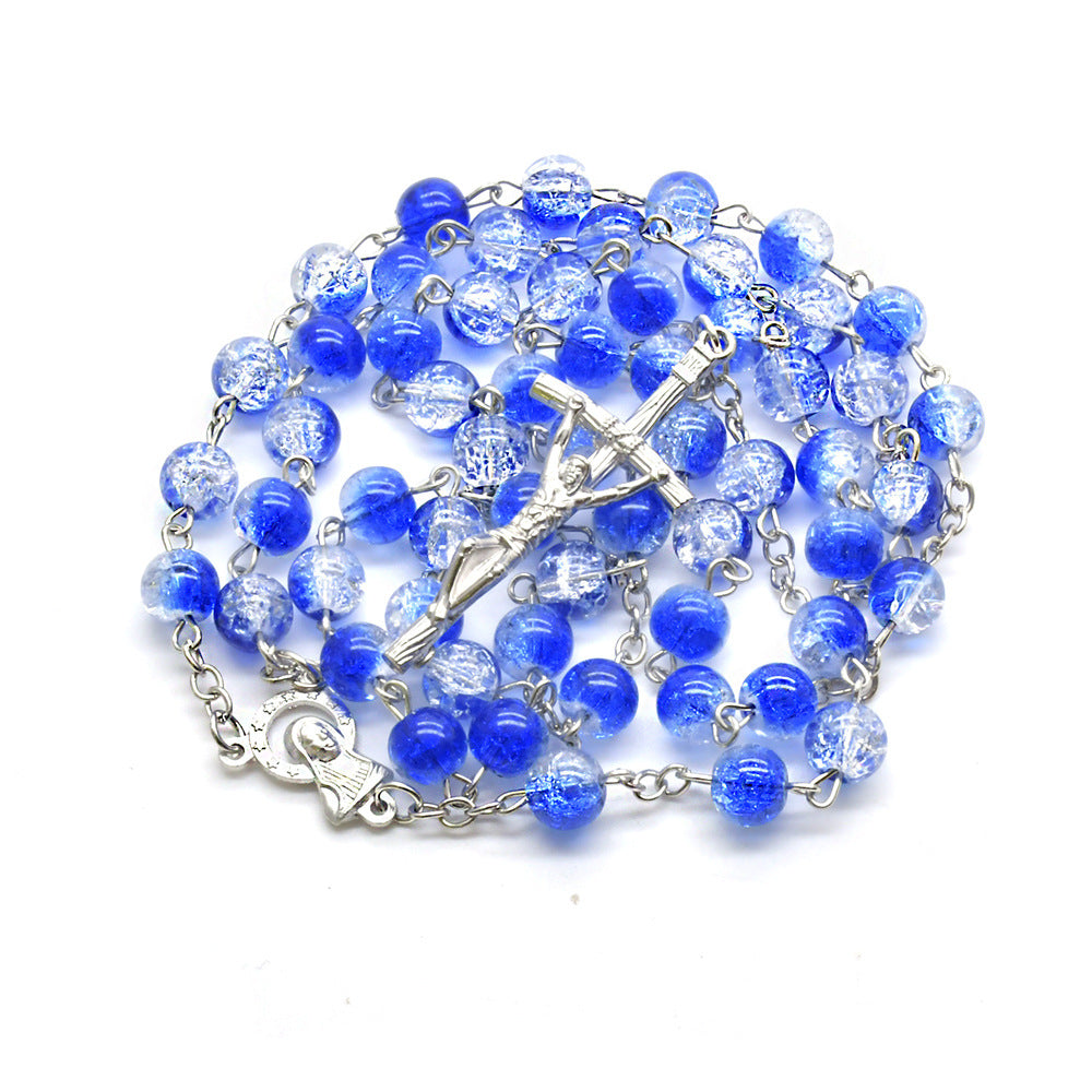 $0.99 Deal - Cracked Glass Bead Rosary – Strength and Faith Through Adversity