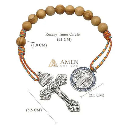 Saint Benedict Medal Crucifix Pocket Rosary Amen Artisan