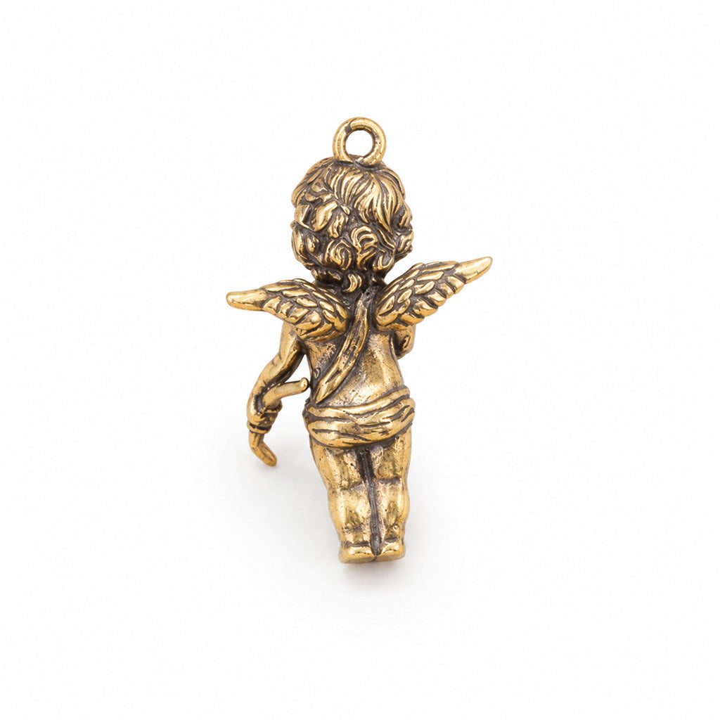 Handcrafted Solid Brass Guardian Angel Figurine - Protection, Peace & Blessing |  Amen Artisan
