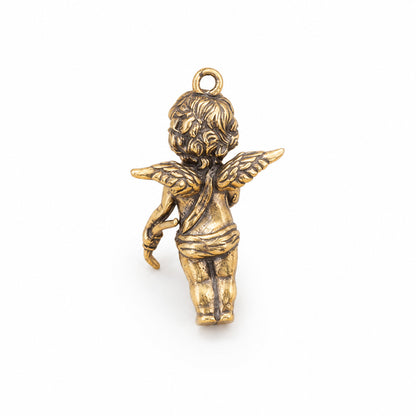 Handcrafted Solid Brass Guardian Angel Figurine - Protection, Peace & Blessing |  Amen Artisan
