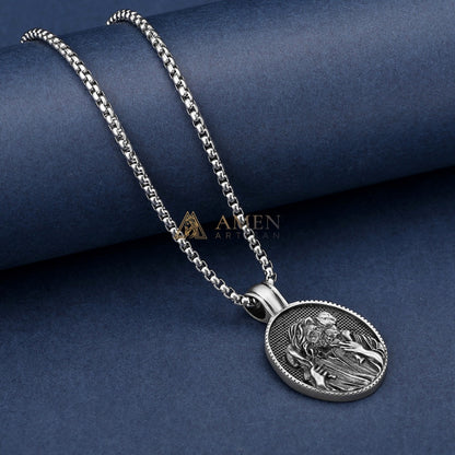 Jesus & Lamb Oval Pendant Necklace Amen Artisan