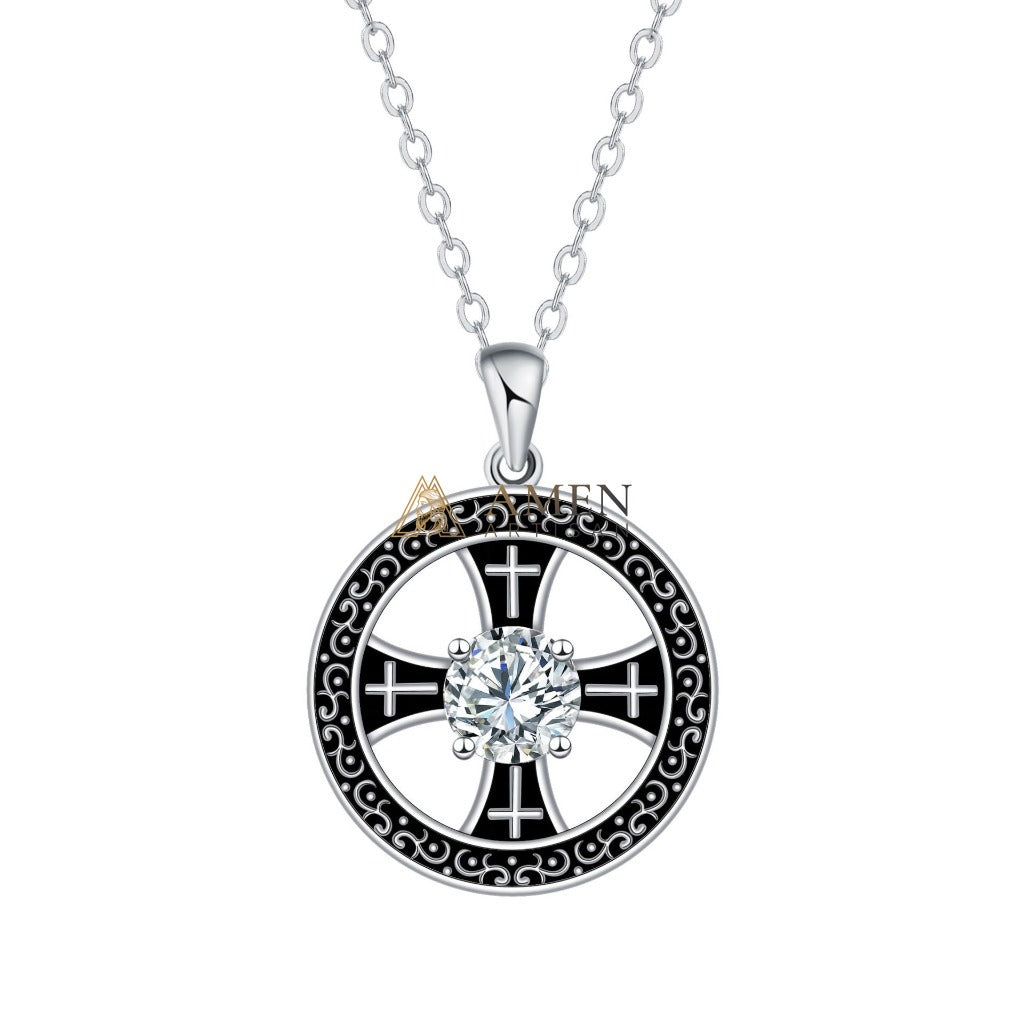 Zircon Cross Pendant Necklace Amen Artisan