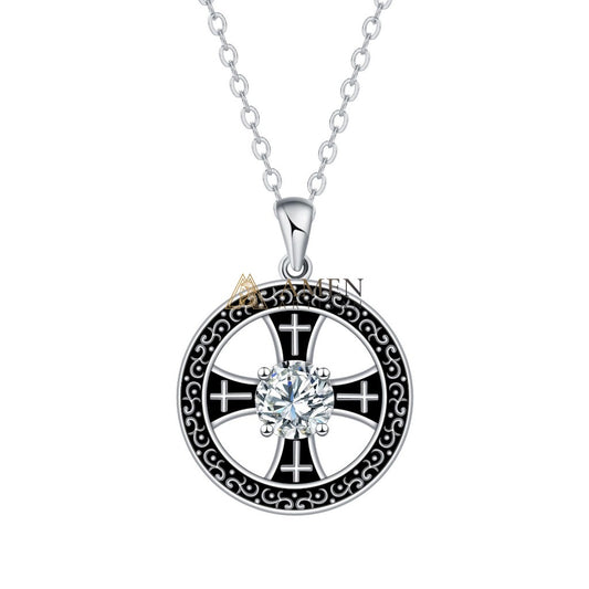 Zircon Cross Pendant Necklace Amen Artisan