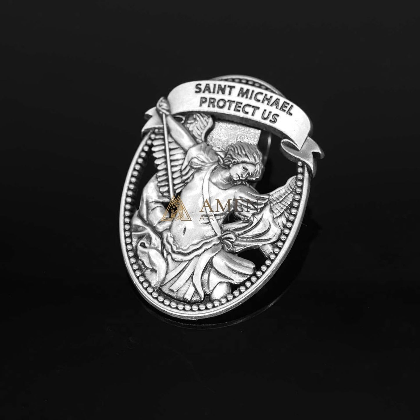 St Michael Medal Car Clip