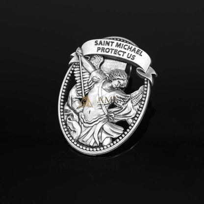 St Michael Medal Car Clip
