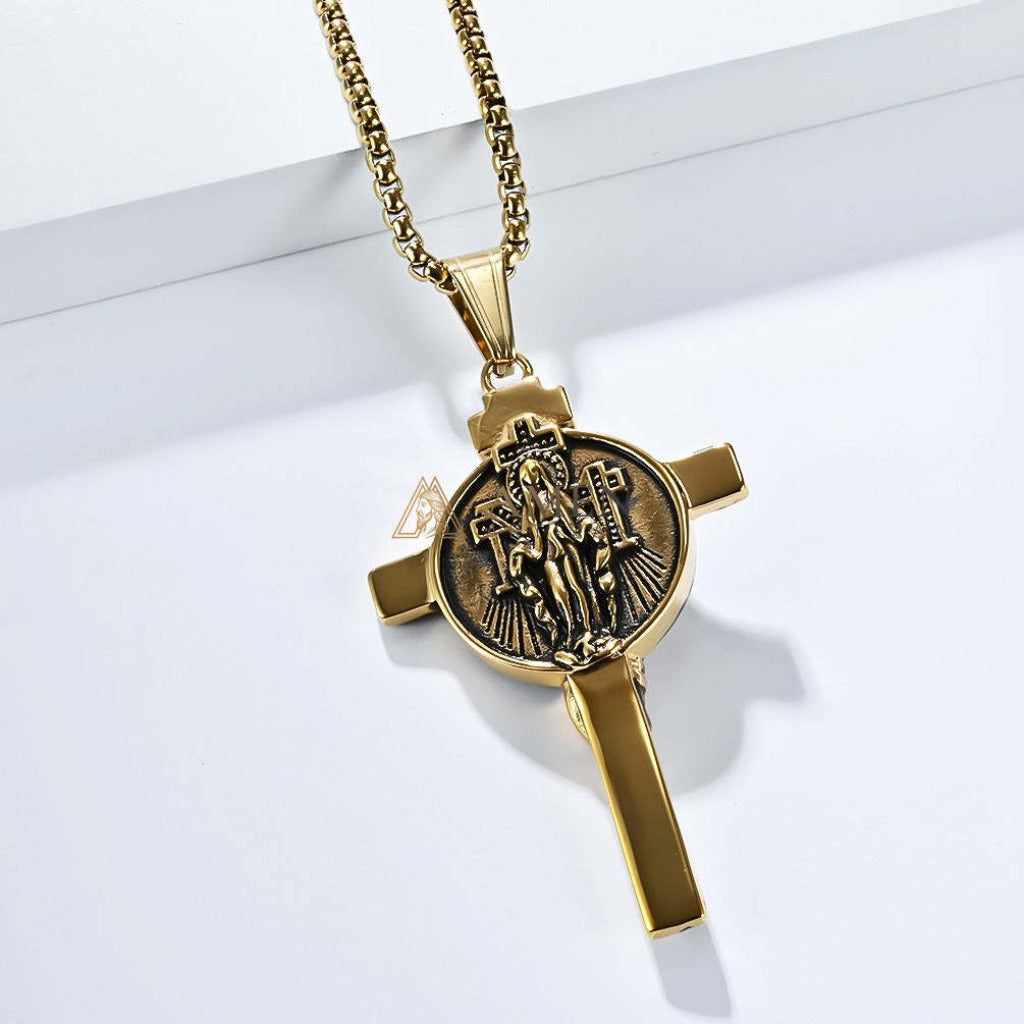 Titanium Steel Crucifix Necklace Amen Artisan