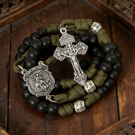 St. Michael the Archangel Tactical Paracord Rosary – Guardian of Courage Amen Artisan