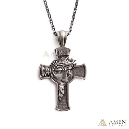 【Deal Today】Jesus Crown of Thorns Cross Pendant with Chain | Amen Artisan