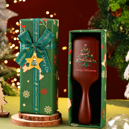 Christmas Wooden Paddle Hair Brush