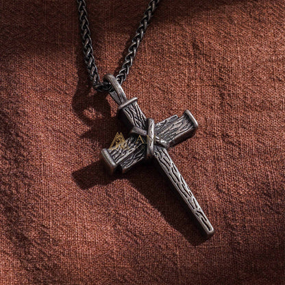 【Deal Today】Heavy Dragon Bone Chain Cross Necklace - Resilience, Faith & Sacred Protection |  Amen Artisan