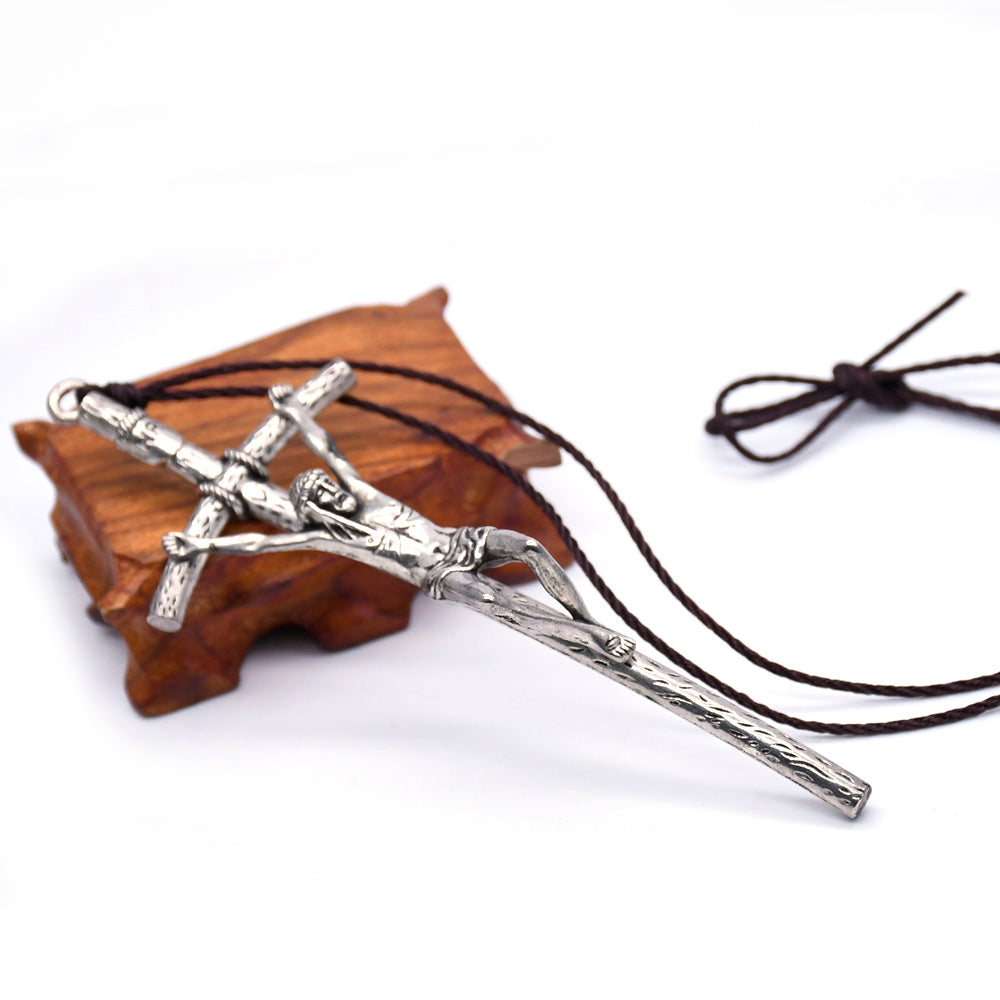 $0.99 Deal Crucifix Pendant with Weathered Cross & Sorrowful Christ Detailing