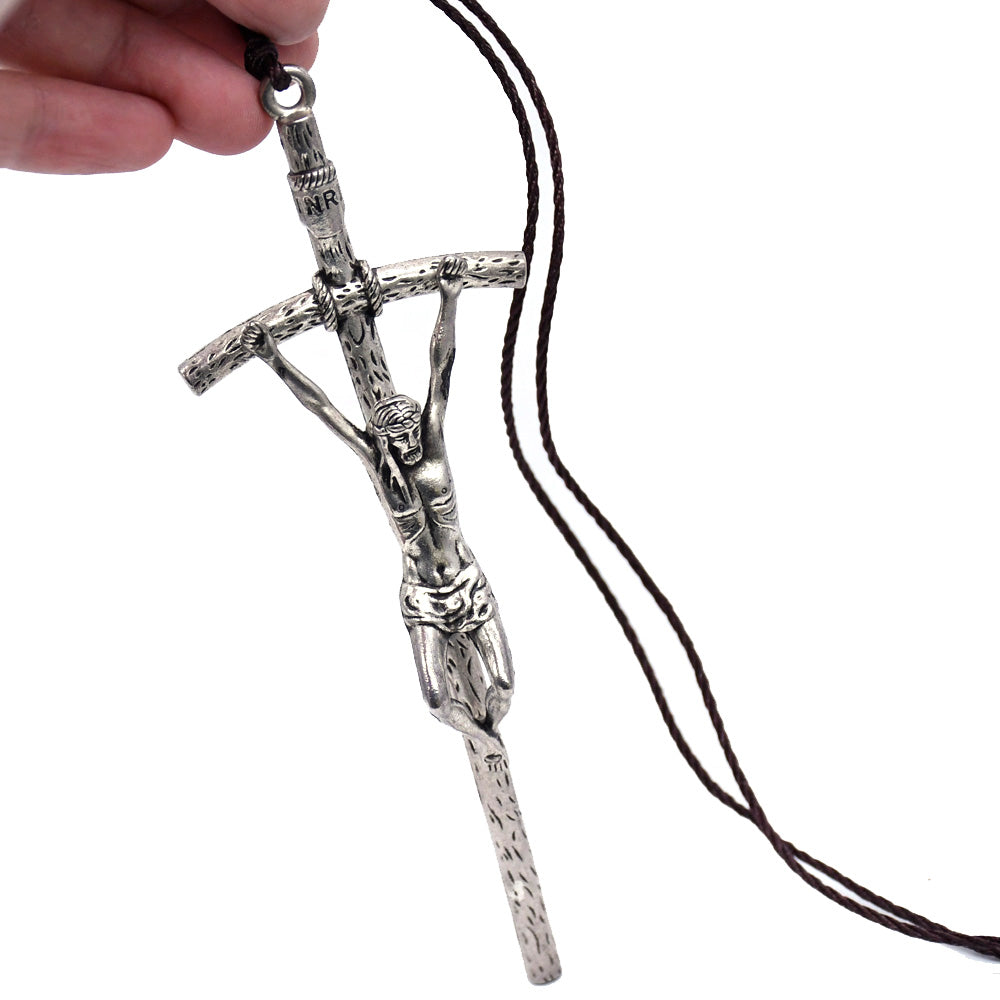 $0.99 Deal Crucifix Pendant with Weathered Cross & Sorrowful Christ Detailing