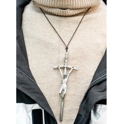 $0.99 Deal Crucifix Pendant with Weathered Cross & Sorrowful Christ Detailing
