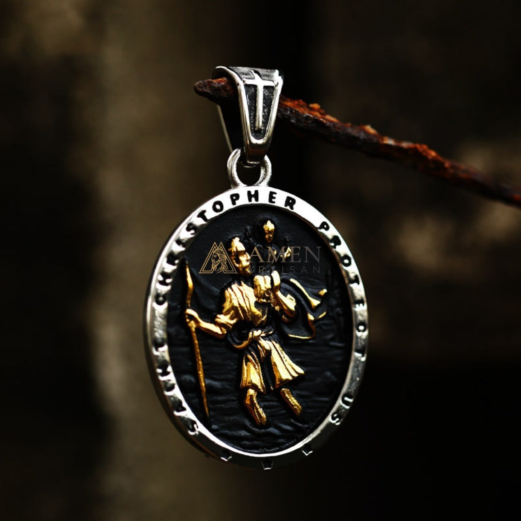 Saint Christopher Pendant Necklace Amen Artisan