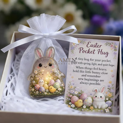 Handmade Easter Bunny Figurine Amen Artisan