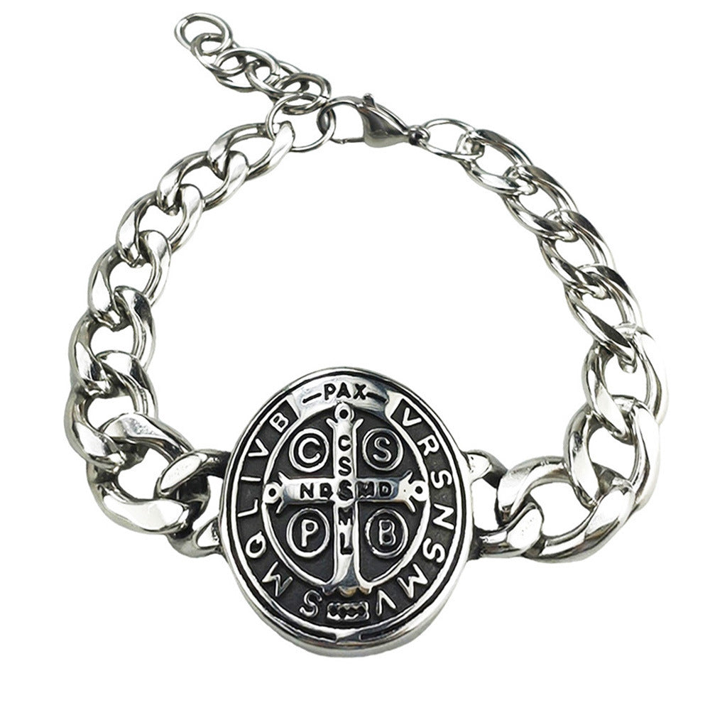 St. Benedict Medal Curb Chain Bracelet