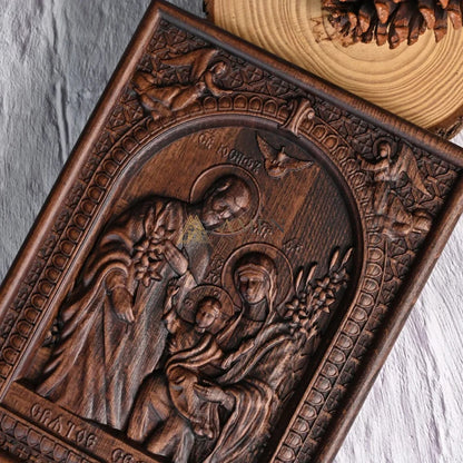 Holy Family Wood Carving