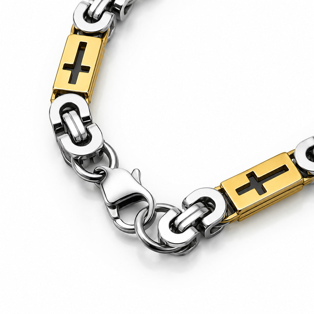 A Bold Cross Link Necklace Made to Keep Faith Close