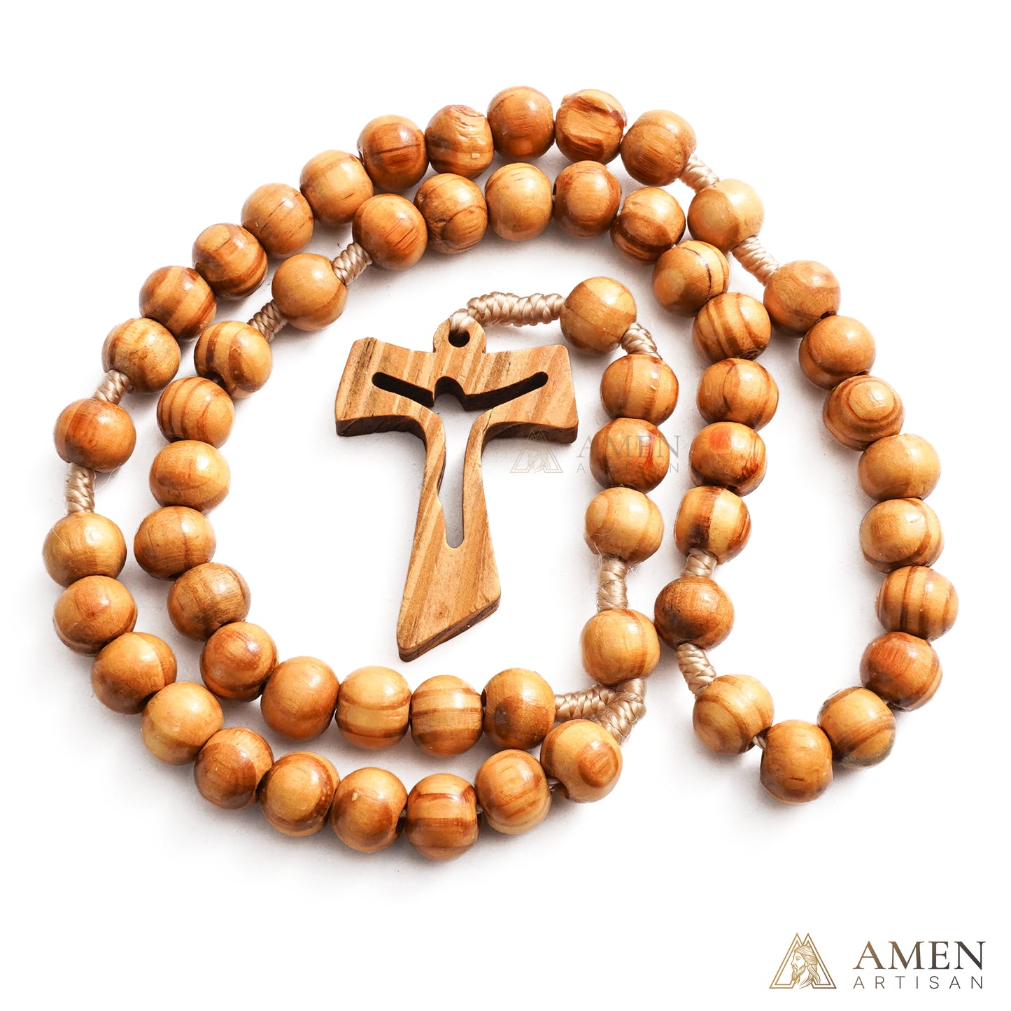 Natural Wooden Rosary Amen Artisan